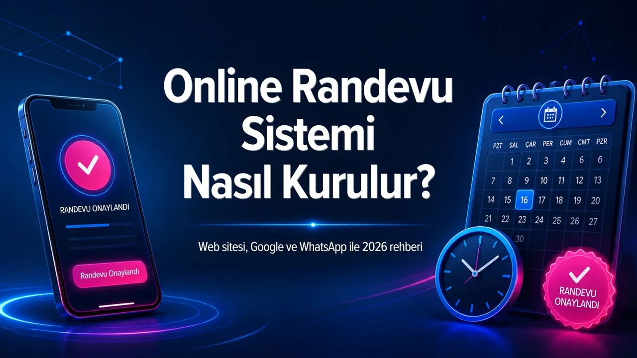 Online Randevu Sistemi Nasıl Kurulur? Web Sitesi, Google ve WhatsApp ile 2026 Rehberi